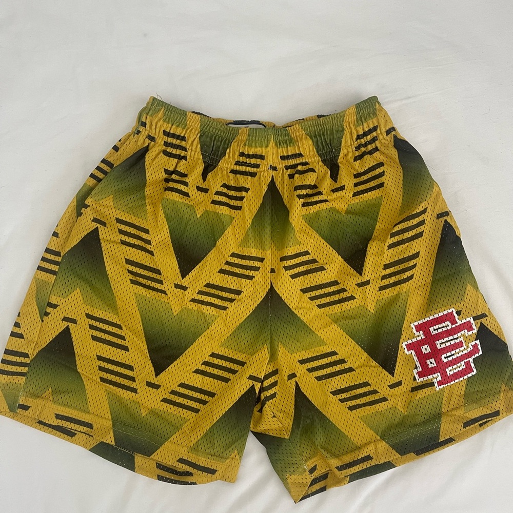 Yellow and Green Patterned Men Shorts Eric Emanuel